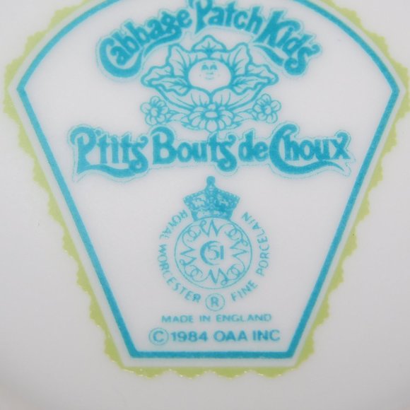 VTG 1994 Royal Worcester Cabbage Patch Kids child Dinner Ware Set Plate Mug Bowl - Picture 8 of 12